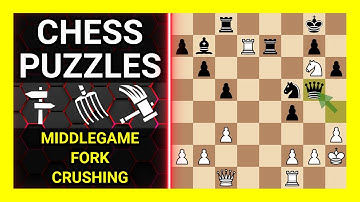 Chess Puzzles to Practice. Themes: Middlegame, Fork, Crushing. Learn Chess