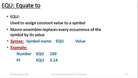 Assembler Directives for assembly language programming of 8086 Processor