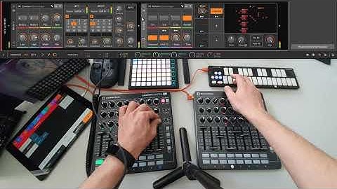 Bitwig Live Setup w. 2 x Launch Control XL, Launchpad Mini MK3, QuNexus, Remotewig, Patterning2