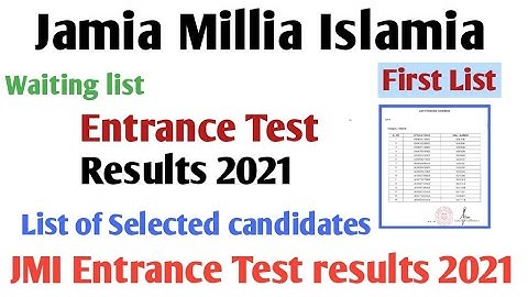 Jamia results list of Selected candidates 2021 Jamia MTTM results declared 2021