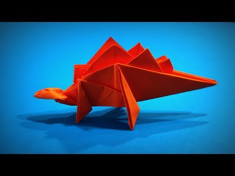 Origami dinozor Kağıt Dinozor Stegosaurus Nasıl Yapılır Kağıt el sanatları