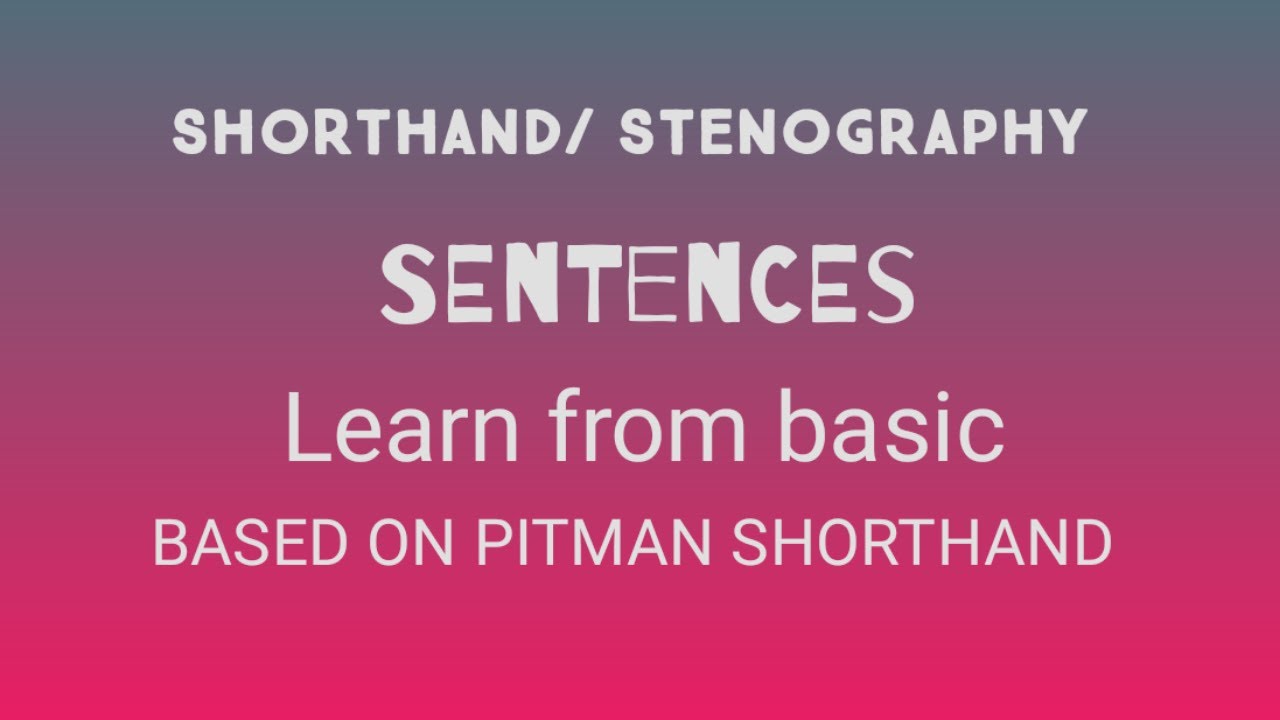 Shorthand / Stenography. Making sentences in shorthand. Based on Pitman shorthand YouTube