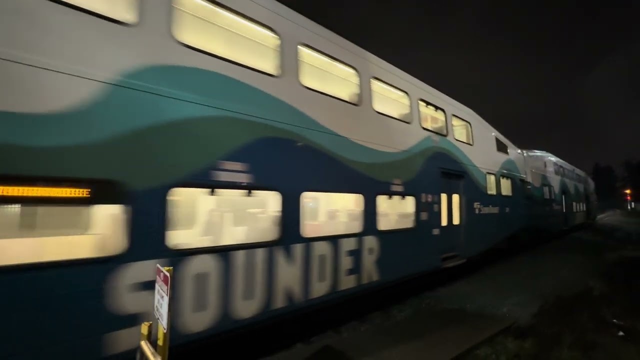(Northbound) Sounder Train SDRX 328 (Out Of Service) backs up at the Lakewood Station.
