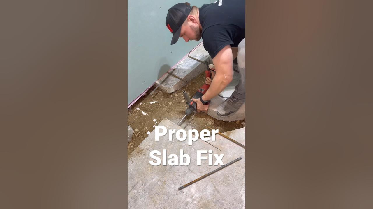 How to properly repair cut out concrete slab. diy youtubeshorts 