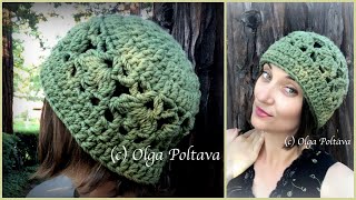 How to Crochet Chunky Lacy Hat, Bernat Softee Chunky Yarn, Crochet Video Tutorial