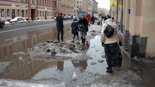 УБОРКА СНЕГА в Санкт Петербурге (февраль 2019) Лопата Беглова - ПРОДОЛЖЕНИЕ