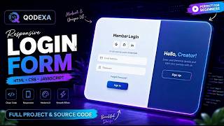 How to Create a Modern & Responsive Login Form using HTML, CSS & JavaScript |QODEXA