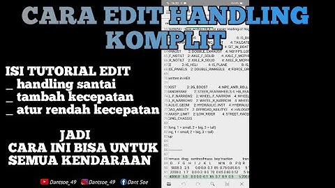 TUTORIAL‼️CARA EDIT HANDLING KENDARAAN - GTA SA ANDROID ( handling santai )
