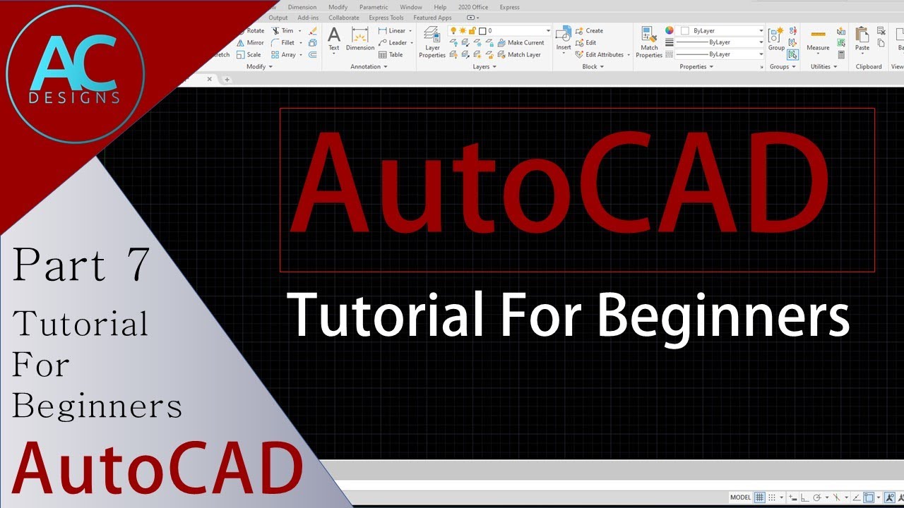 AutoCAD Tutorial For Beginners Part 7 Block Tools - YouTube