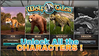 How to unlock DRAGON's (Upcoming), Fox, Bear & Big Cat as Playable | WOLF TALES || 4017