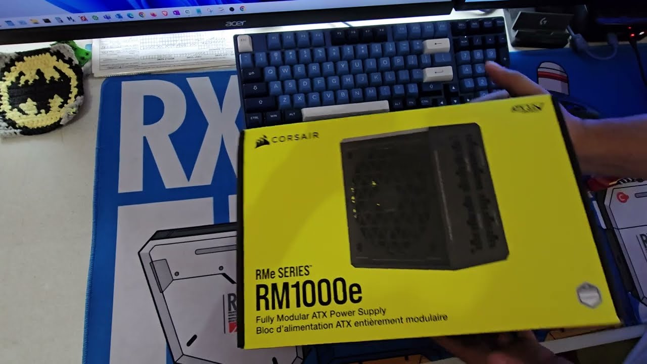 Unboxing Corsair RMe Series RM1000e Fully Modular Low-Noise ATX Power  Supply. 