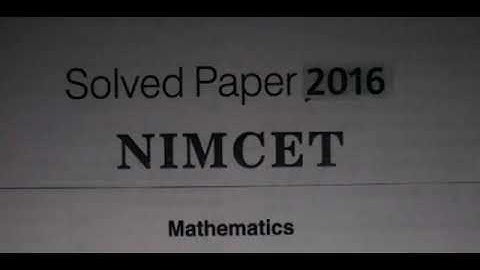 NIMCET || NIT MCA COMMON ENTRANCE TEST || QUESTION PAPER