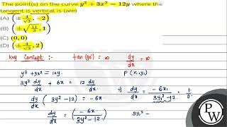 The point(s) on the curve \\( y^{3}+3 x^{2}=12 y \\) where the tangen...