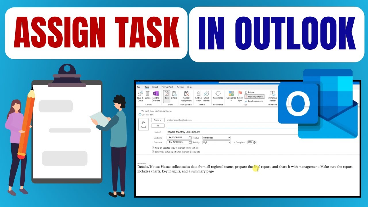 How To Assign A Task In Outlook #outlook #outlooktips - YouTube