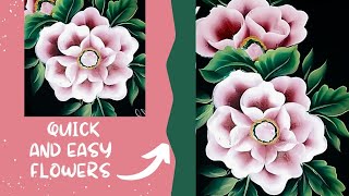 Decorative Art Flowers |One stroke painting flowers |Easy and Simple Flower for Beginners