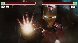 Iron Man vs. Rhodey (War Machine) WITH HEALTHBARS | Party Fight | HD | Iron Man 2