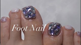 【Nail Vlog#25】フットネイルチェンジ埋め尽くしでテンション爆上げ❤‍❤‍韓国ネイル/キラキラネイル