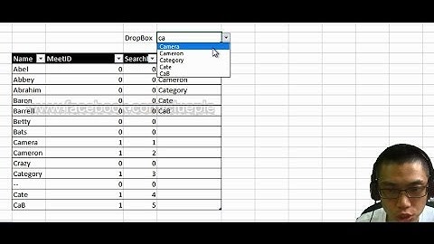 Excel Searchable Dropbox Without Macro/VBA