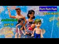 Pool  barbie toddlers   food  water fun  splash pad  funny stories for kids in indian village