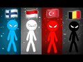 Indonesia vs Finland vs Turkey vs Belgium in the game Stickman Party | INTERNATIONAL GAMES 🗺️