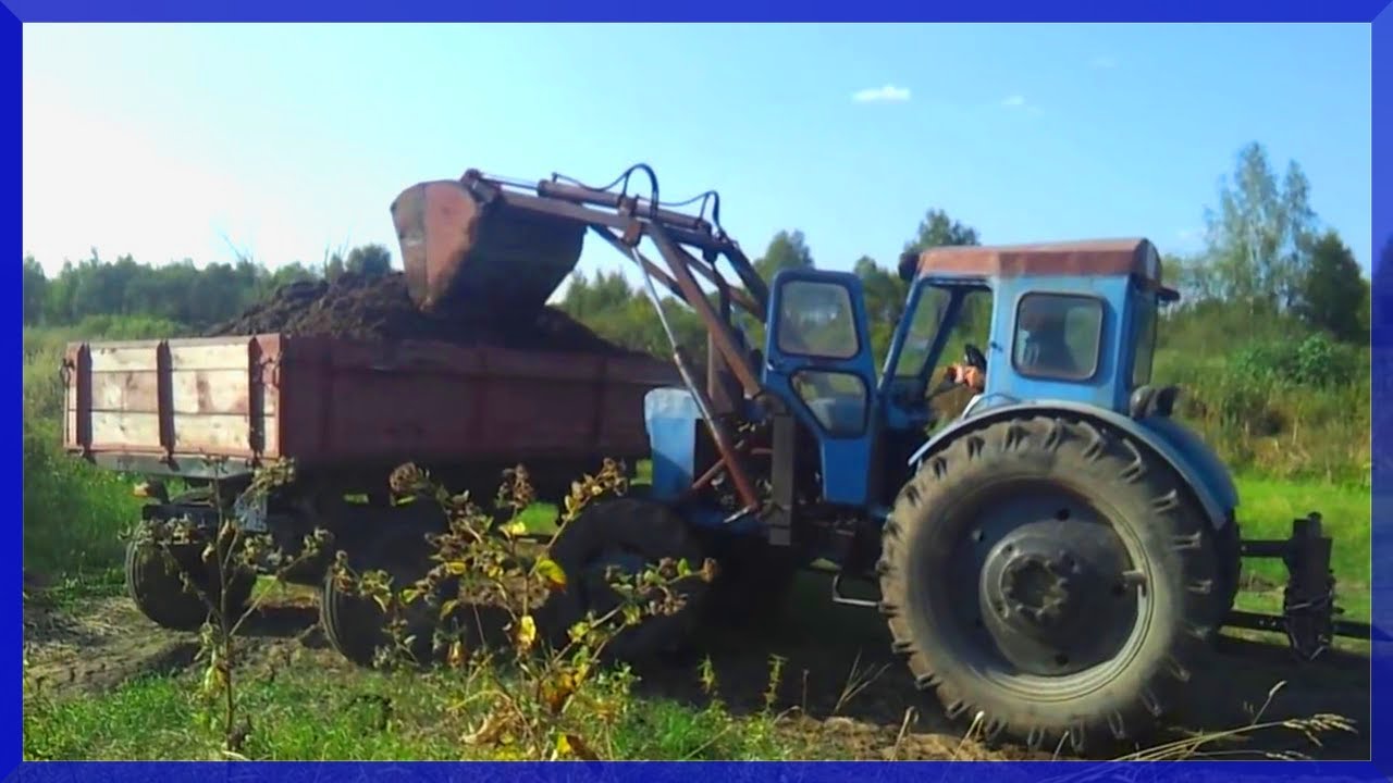 Погрузка Грунта на Тракторе Т 40 - YouTube