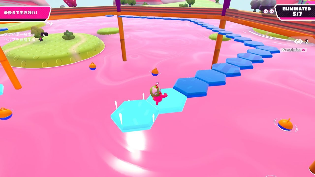 Don't stop on one straight road, it's dangerous lol [Fall Guys