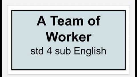 A TEAM OF WORKER ! std 4 Sub:English