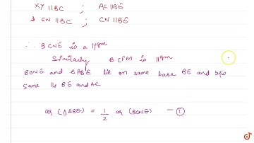 XY is a line parallel to side BC of a triangle ABC. If `B E\\ ||\\ A C`an