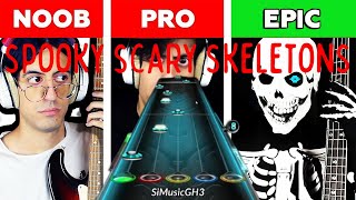 Clone Hero - Spooky Scary Skeletons NOOB vs PRO vs EPIC (98%) 179K -10 Notes