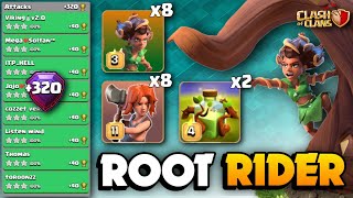 +320 BEST Spam RR Strategy🔴ROOT RIDER Spam With Overgrowth Spell🔴TH16 Attack Strategy🔴Clash Of Clans