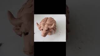 Amazing Pottery Ideas #shorts Clay Animal With Buffalo Head and Ladybug Body