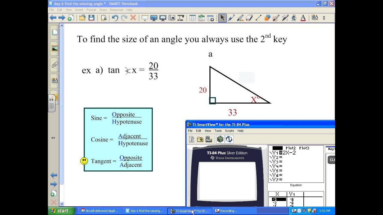 lesson 1 trig find the missing angle given two sides YouTube