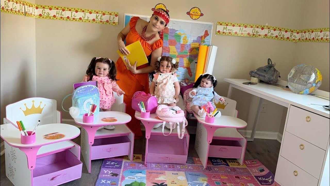 PRIMER DÍA  DE ESCUELA CON TRES BEBÉS REBORN 