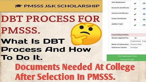 PMSSS 2020/All About DBT Process/What documents I need to carry while visiting Institute/South Boy.