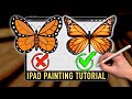 IPAD PAINTING TUTORIAL - How to paint a Monarch Butterfly in Procreate
