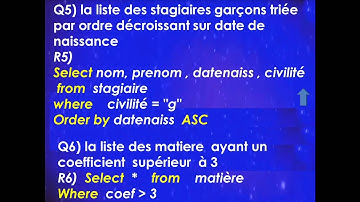 construire les requêtes base de données gestion  des  notes(Access )  partie 01