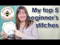 FIVE essential stitches to start embroidery - Beginners Hand Embroidery tutorial part 2