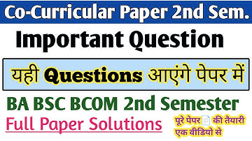 BA 2nd Sem Co Curricular 2025 | First aid and health 2nd semester | first aid and health paper 2025