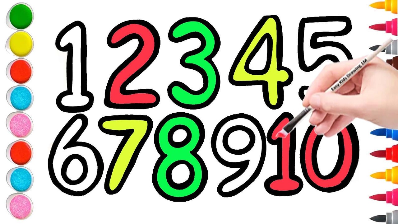 Numbers Coloring for Kids !! Learn 1 to 10 with Fun Art !!