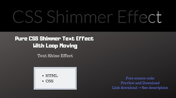 Pure CSS Shimmer Text Effect With Loop Moving | Text Shine Effect