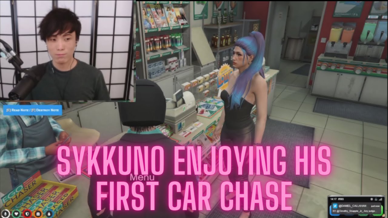 Sykkuno first car chase in GTA Roleplay