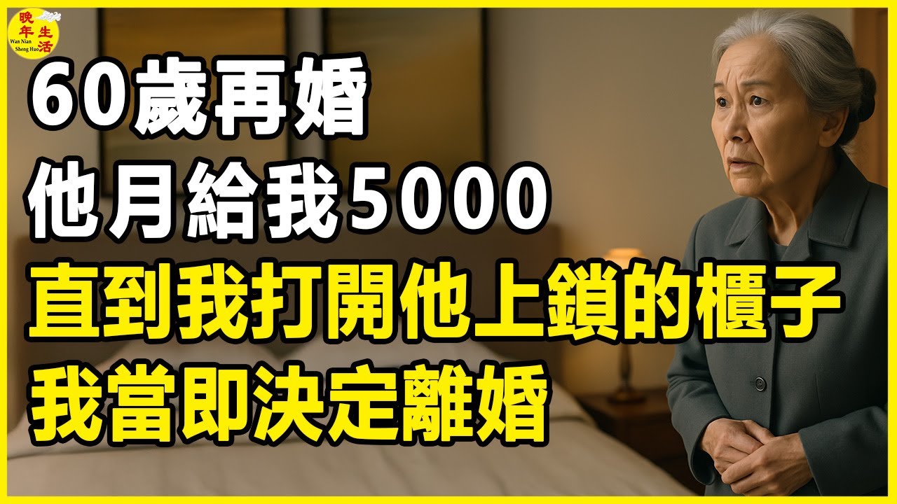 60歲再婚，他月給我5000，直到我打開他上鎖的櫃子，我當即決定離婚。#晚年生活 #中老年生活 #為人處世 #生活經驗 #情感故事 #老人 #幸福人生