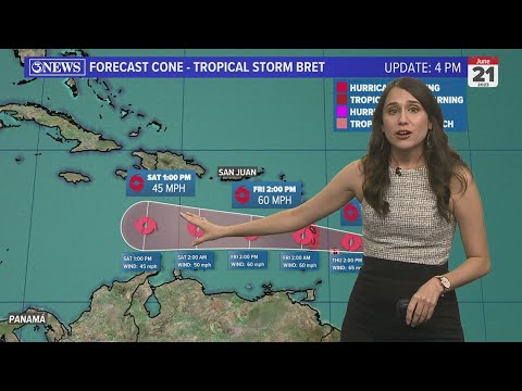 TROPICAL UPDATE: Bret not expected to become a hurricane - YouTube