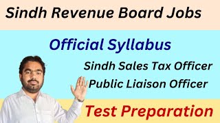 Sindh Revenue Board New Jobs 2025 | SRB Sindh Sales Tax Officer & Public Liaison Officer | Syllabus