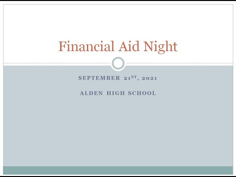 Financial Aid Night - Alden 2021