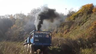 Tatra 813 8x8 Kolos Black smoke + Brutall V12 engine sound ever