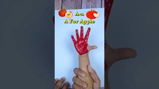 A for Apple 🍎 Alphabet Learning with Kids Handprint Art | Fun ABC Activity for Kids #Shorts