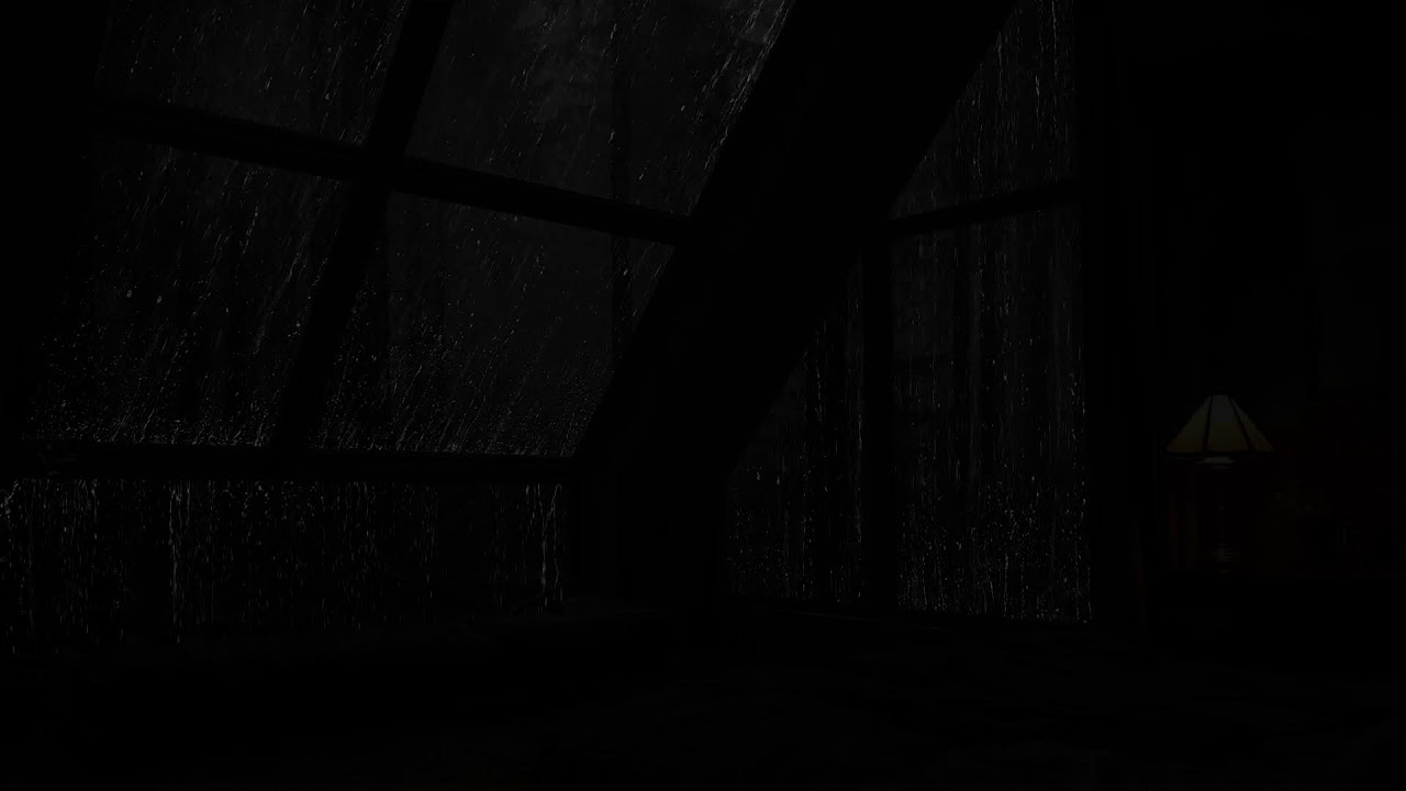 지붕 아래 아늑한 어두운 방에서 들리는 빗소리 - 걱정을 내려놓고 깊은 잠에 빠져보세요