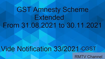 GST Amnesty Scheme Extension//GSTR3B late fee//Notification no.33/2021