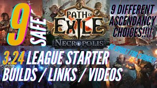 Path Of Exile - 3.24 Top 9 Safe League Starter Builds For Mapping / End Game / All Links Provided